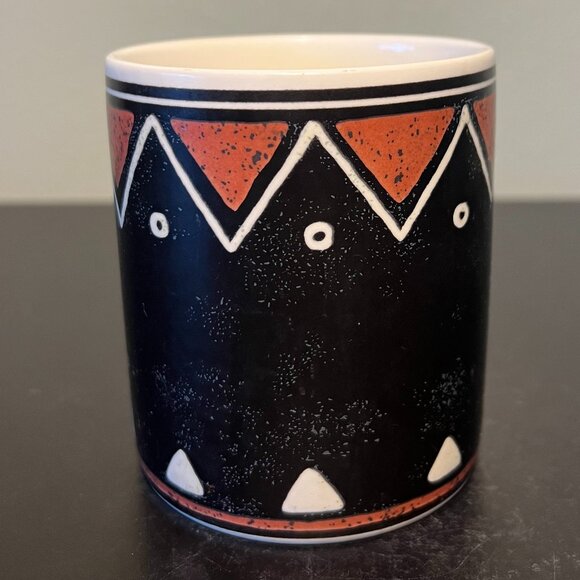 Vintage MIKASA Fashion Plate MOZAMBIQUE Pattern Tribal Art Mudcloth Ceramic Mug - Picture 4 of 10